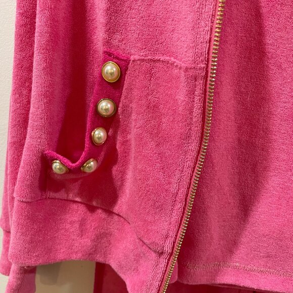 Boston Proper THREE PIECE Track Suit Pink Terry Cloth BARBIE XS Striped Stunning - Picture 16 of 16